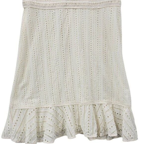 Banana Republic Womens 10 Eyelet Fit & Flare Cream Dress - Picture 5 of 16